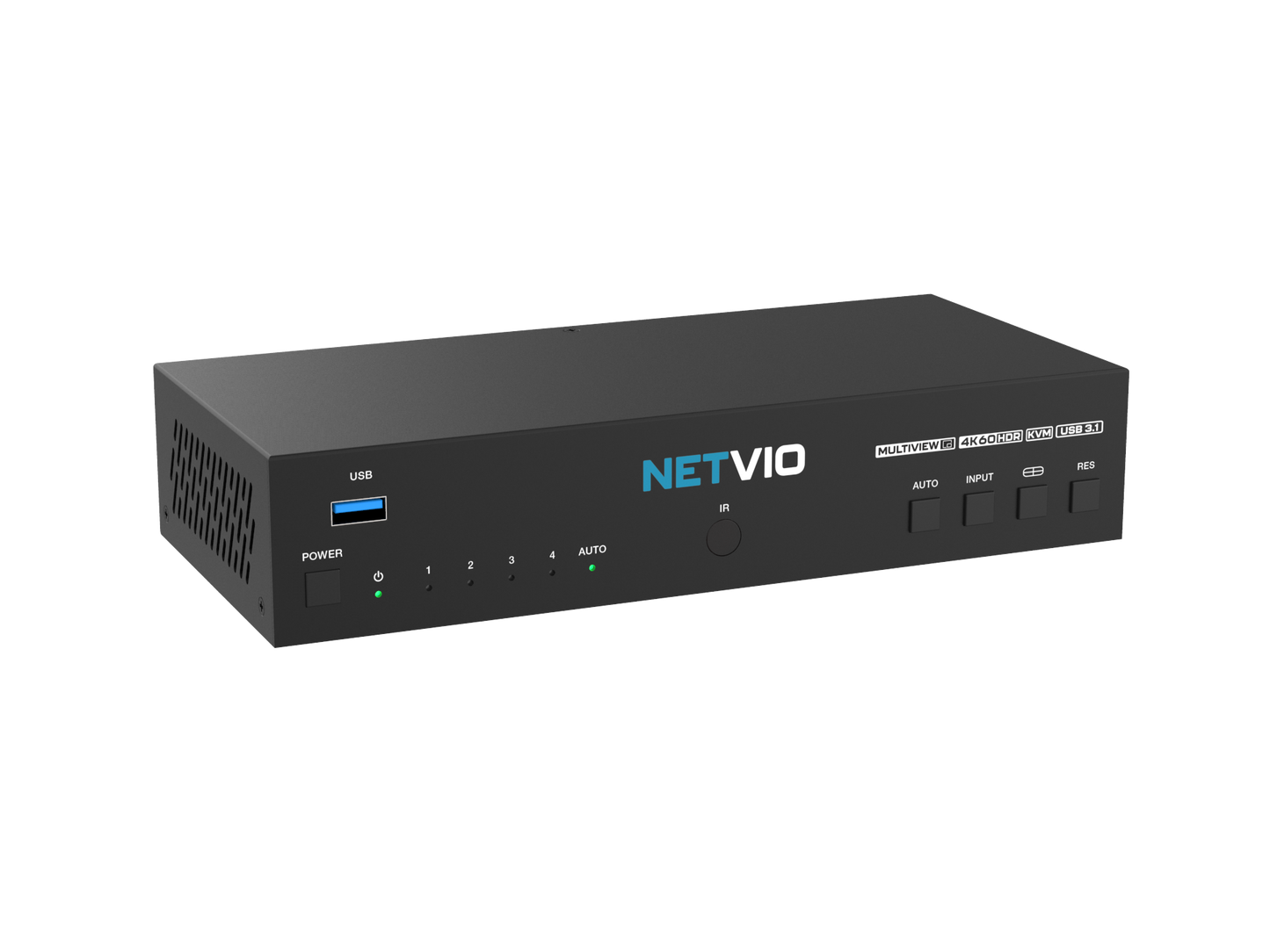 Netvio MV-H2-0401-10 | 4K60 MultiView & KVM Switch with AVoIP Integration