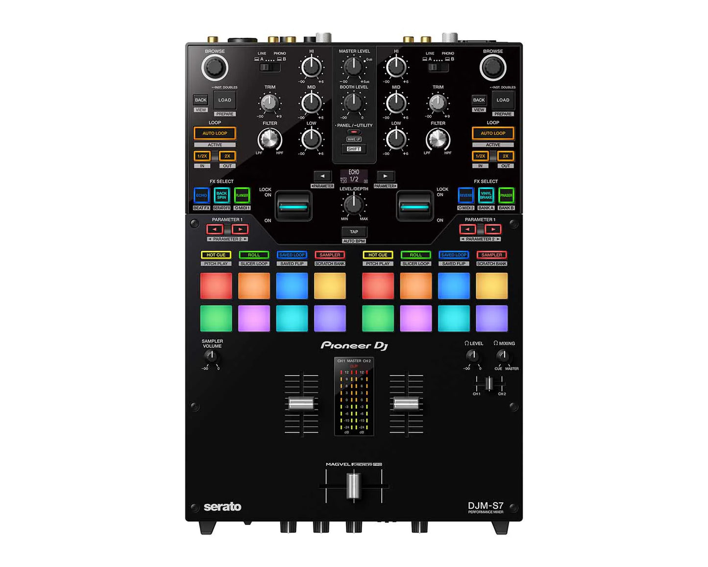Pioneer DJ DJM-S7 2-Channel Scratch DJ Mixer for rekordbox and Serato