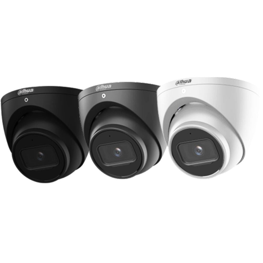 Dahua 5MP WizSense IR Eyeball Camera With PoE, Black, Grey and White 1