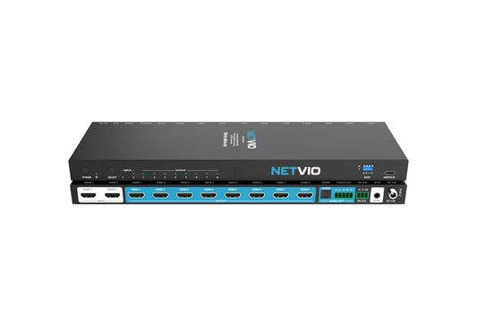 Netvio SP-H2-0208-10 | 2×8 8K60 HDMI-splitter met 4K-skalering, EDID en oudio-uitsette