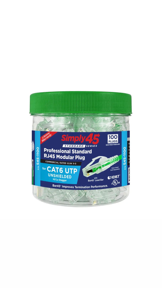 SIMPLY45 CAT6 UTP DEURGANG RJ45 MODULÊRE PROPPE, GROEN TINT: 100 STUK POTS