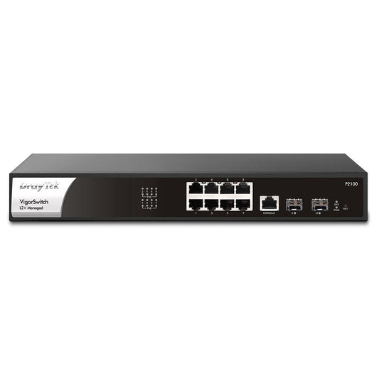 DrayTek Layer 2 Managed PoE+ Switch with 8 Gigabit RJ-45 Ports + 2 SFP Ports Uplink Ports 
