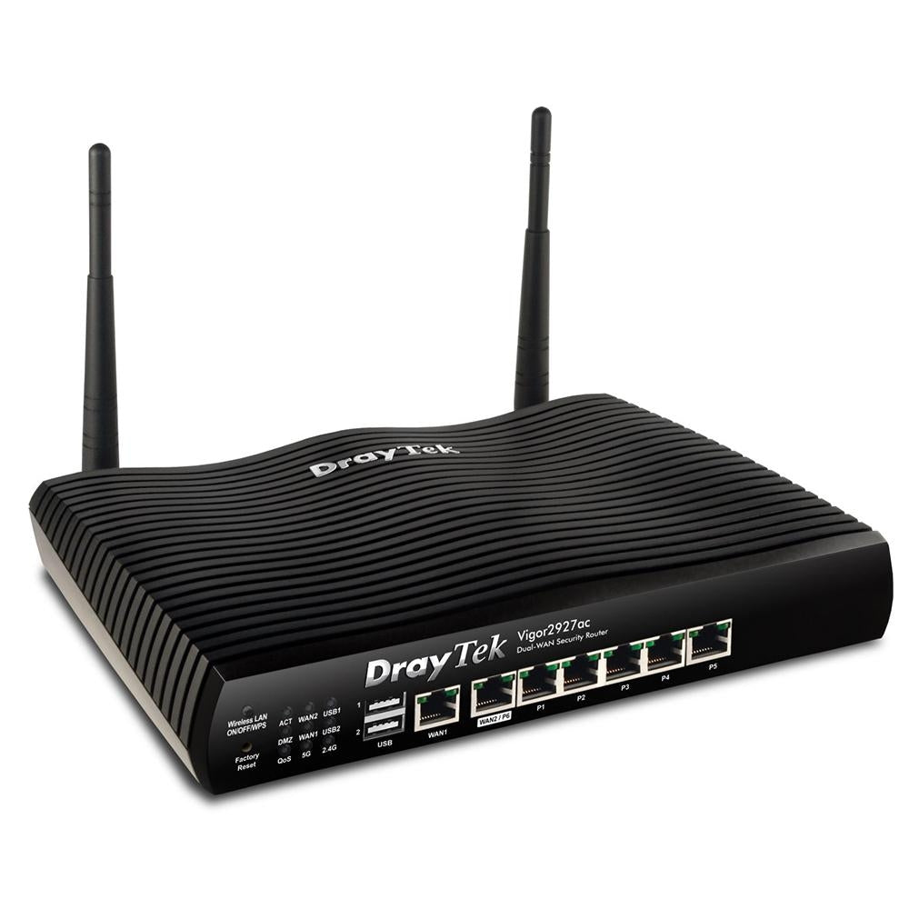 Draytek Vigor 2927 dual Ethernet Gigabit WAN Router, Firewall and Load Balancer. Wired, ac Wi Fi and 3G/4G with ac Wi Fi 1