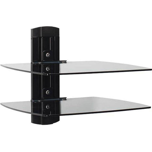 Sanus VF3012 Vertical Series Glass Two Shelf Unit For Under Wall Mounted TVs, Black 