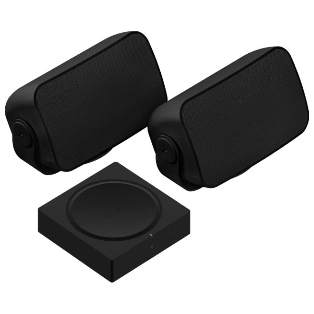 Sonos Outdoor Set With an Amp and Pair of On-Wall Outdoor Speakers, Black or White: SET 1